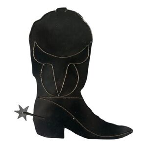 Handmade Welded Cowboy Boot Metal Wall Art | Rustic Western Decor